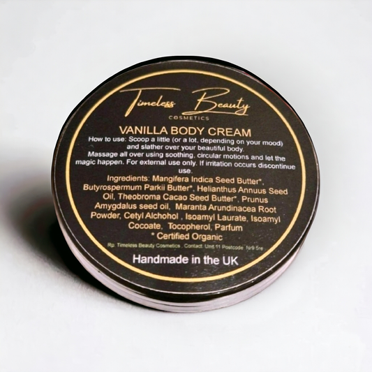 Vanilla Body Butter, hydrate and moisturise the skin